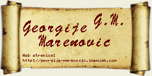 Georgije Marenović vizit kartica